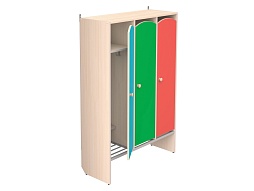 Шкафчик 3-секционный с полкой-решеткой "цветной" - ШКДм3дц