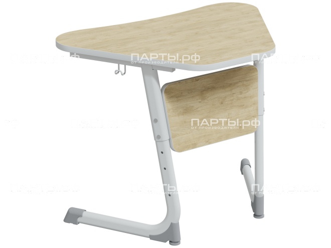 Стол модульный Трапеция 3-5 г/р "Логика" регулируемый СУ.1.35.ЛТ-Б.Д (дуб "Бардолино", м/к белый)