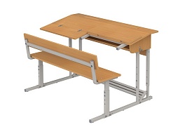 Парта "Эрисмана" 2-местная 2-4 г/р со скамьей - ПРТэскП2.24