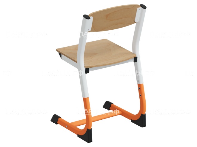 Стул школьный ученический 3-5 г/р "Логика" регулируемый СтУ.35.Л-БО (фанера, м/к белый/оранжевый)