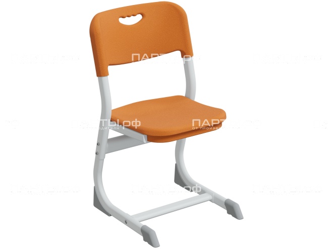 Стул школьный ученический 3-5 г/р "Логика" PL регулируемый СтУ.35.ЛП-Б.О (оранжевый, м/к белый)