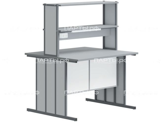 Стол лабораторный островной для физики, химии и биологии СЛ.Х.О (серый/белый, м/к графит)