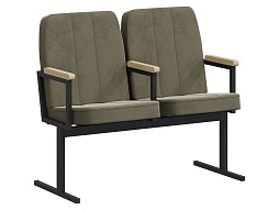 Кресло 2-секционное "Пегас", темно-бежевый / черный - КА.2.П-Ч.Z23