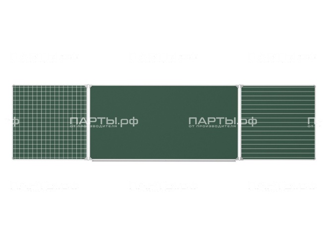 Трехэлементная разлинованная доска "Клетка Линейка" меловая магнитная 400x100 см ДР(з)-35кл