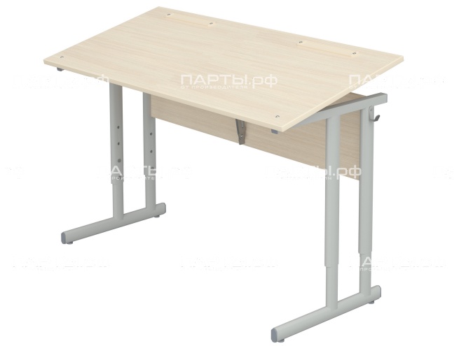 Стол с наклоном столешницы 0-35° школьный 2-местный 4-6 г/р регулируемый СТОрон2.46-С.Д (дуб, м/к серый, плоскоовальная труба)