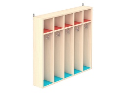 Вешалка для полотенец с полкой 5-секц. "цветная" - ВПДн5.2дц