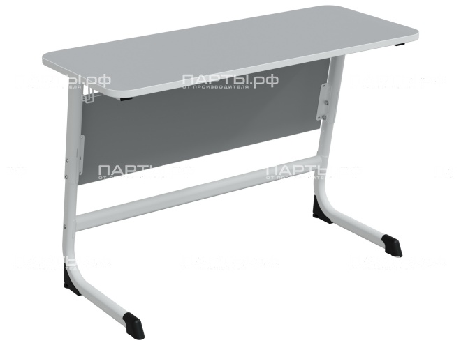 Стол 2-местный школьный 5-7 г/р "Логика" регулируемый СУ.2.57.Л-Б.С (серый, м/к белый)