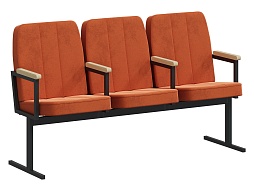 Кресло 3-секционное "Пегас" оранжевый / черный - КА.3.П-Ч.Z47