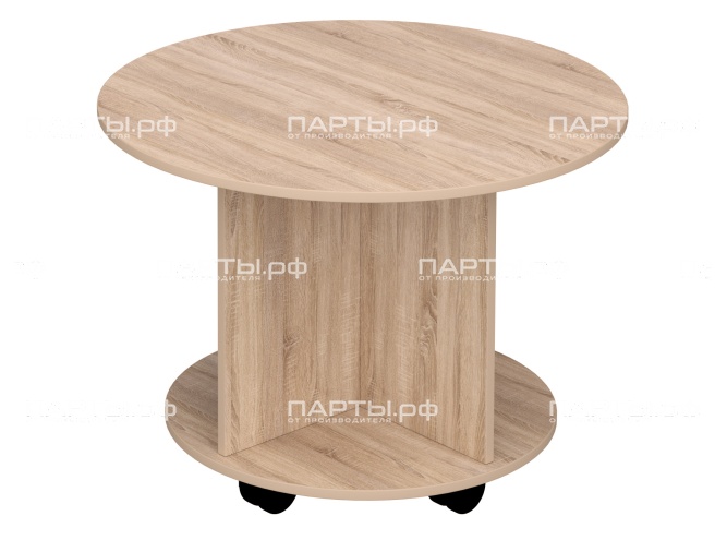 Стол журнальный мобильный круглый СТЖ3-С (дуб "Сонома")