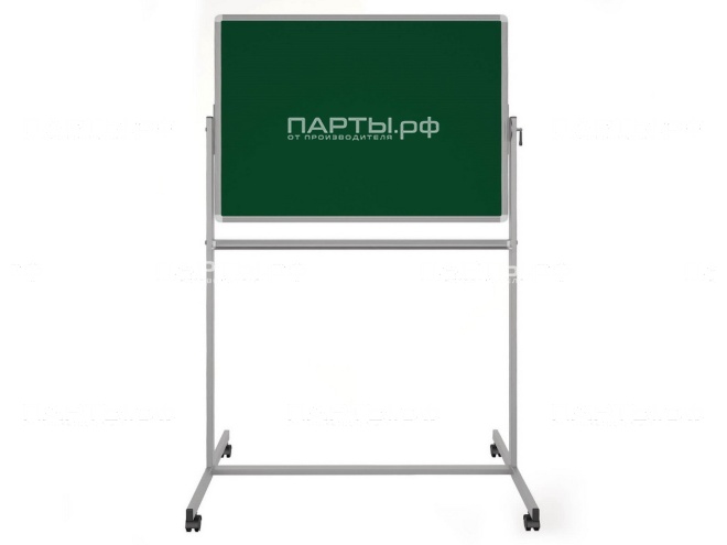 Двухсторонняя поворотная передвижная магнитная доска меловая 100х75 см ПО-21Ез
