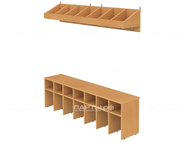 Вешалка напольная пристенная с тумбой для обуви и полкой на 7 мест ВШЛт1.7-Б (Бук Бавария) Вешалка напольная пристенная с тумбой для обуви и полкой на 7 мест ВШЛт1.7-Б (Бук Бавария)