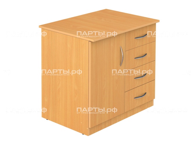 Тумба стационарная широкая с дверью и 4-мя ящиками ТМБс2 Тумба стационарная широкая с дверью и 4-мя ящиками ТМБс2