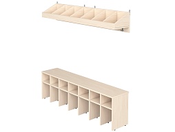 Вешалка напольная пристенная на 7 мест - ВШЛт1.7-Д