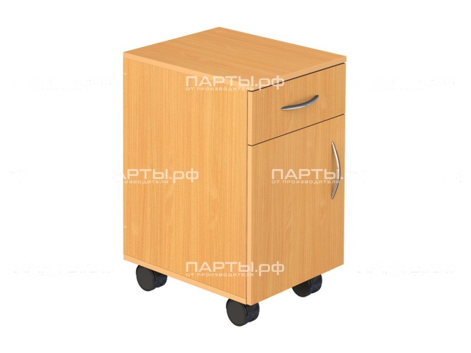 Тумба подкатная мобильная с ящиком и дверью на колесах ТМБм2.05