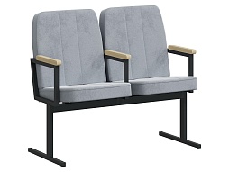 Кресло 2-секционное "Пегас", серый / черный - КА.2.П-Ч.Z52