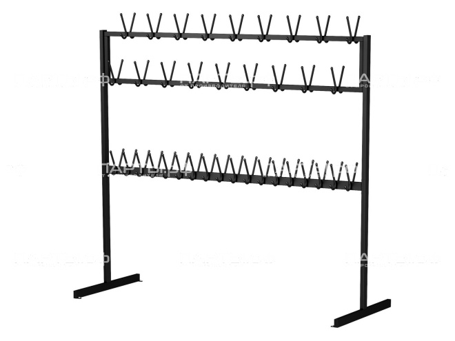 Вешалка напольная двухъярусная 36 крючков 936 металлическая (черная) Вешалка напольная двухъярусная 36 крючков 936 металлическая (черная)