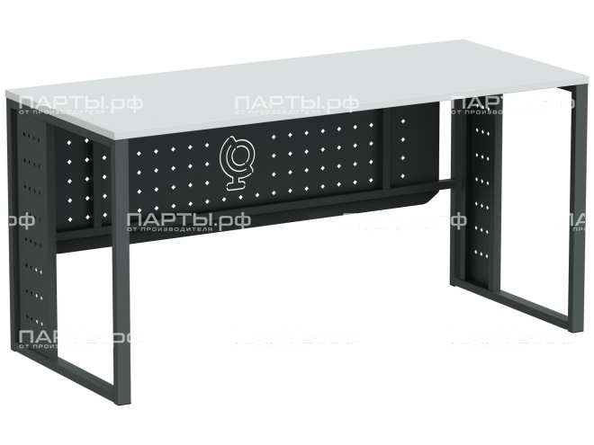 Стол письменный безтумбовый "Квадро" PRO СП.15.65.КП-Г.Б (белый, м/к графит)