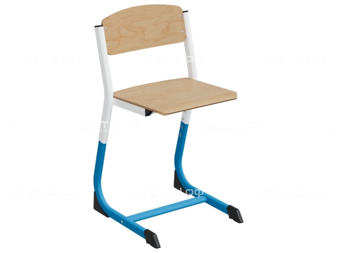 Стул школьный ученический 5-7 г/р "Логика" регулируемый СтУ.57.Л-БС (фанера, м/к белый/синий)
