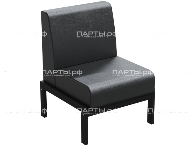 Диван модульный 1-местный "Лофт" 600х640х820 мм ДМЛ.1-Ч.Ч (обивка - черный, м/к - черный) Диван модульный 1-местный "Лофт" 600х640х820 мм ДМЛ.1-Ч.Ч (обивка - черный, м/к - черный)