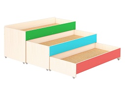 Кровать 3-ярусная выкатная "цветная" - КРД3.01дц