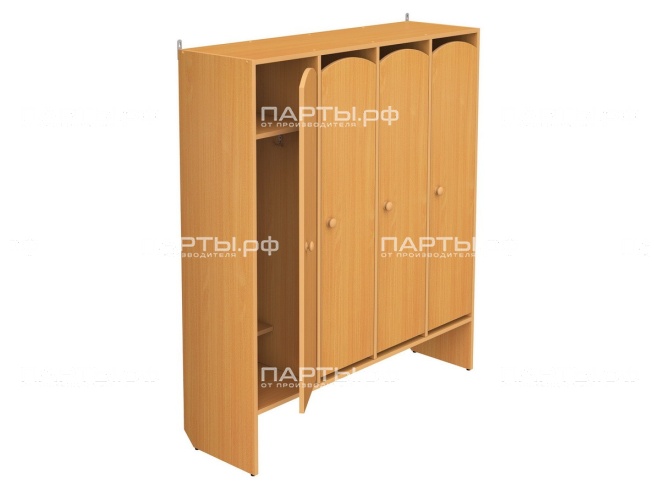 Шкафчик для детского сада для раздевалок 4-секционный "бук" ШКД4б