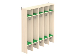 Вешалка для полотенец с полкой 10-секц. "цветная" - ВПДн5.3дц