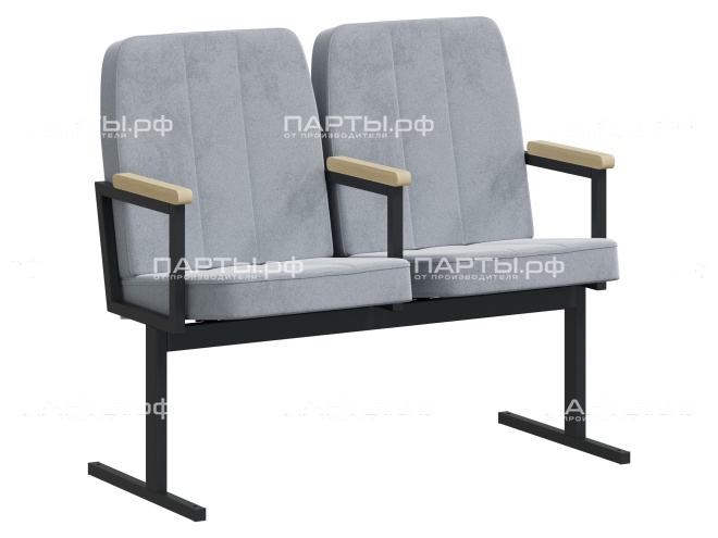Кресло для актового зала двухсекционное "Пегас" 1055х609х928 мм КА.2.П-Ч.Z52 (обивка - серый, м/к - черный) Кресло для актового зала двухсекционное "Пегас" 1055х609х928 мм КА.2.П-Ч.Z52 (обивка - серый, м/к - черный)