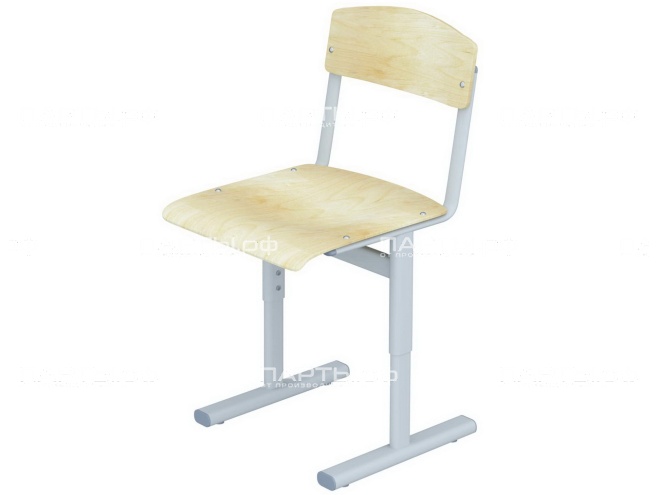 Стул школьный 4-6 г/р регулируемый СТУро1.46(у)-С.Ф усиленный (фанера, м/к серый, плоскоовальная труба)