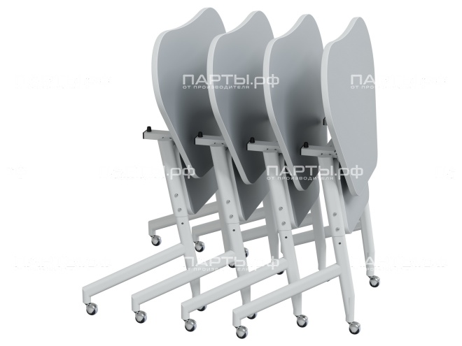 Стол складной Флип-Топ Flip-Top Трапеция 5-7 г/р регулируемый одноместный СС.1.57.ФТ-Б.С (серый, м/к белый)