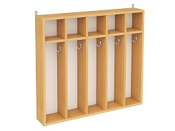 Вешалка для полотенец с полкой 5-секц. "бук" - ВПДн5.2б