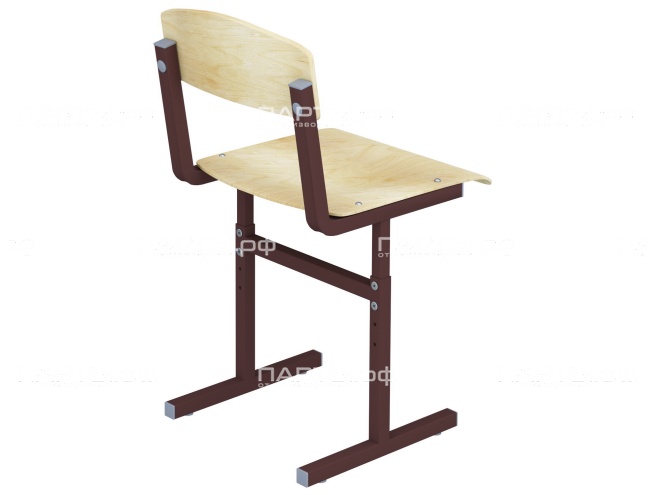 Стул школьный ученический 4-6 г/р регулируемый УСТУр1.46 (фанера, м/к коричневый, квадратная труба)