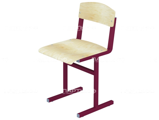 Стул школьный ученический 6 г/р нерегулируемый СТУ1.6-КР.Ф (фанера, м/к красный, квадратная труба)
