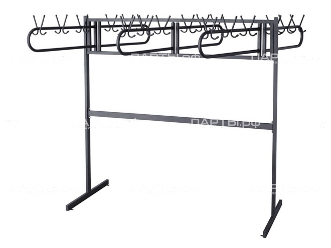 Вешалка напольная двухсторонняя 36 крючков 952 металлическая (черная)