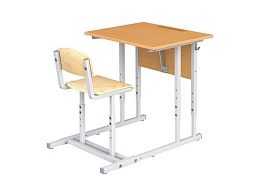 Парта 1-местная 2-4 г/р наклон 0-35° со стулом - ПРТнст1.24