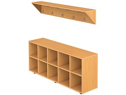 Вешалка напольная пристенная на 10 мест - ВШЛт1.10-Б