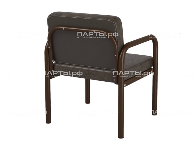 Диван-кресло 600х610х430/775 мм 880.1-Ж (обивка - винилискожа зеленый, м/к черный, круглая труба)