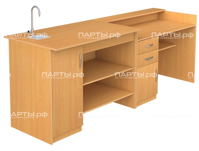 Стол демонстрационный для кабинета химии с раковиной лабораторный СДХ2-Б (Бук Бавария) Стол демонстрационный для кабинета химии с раковиной лабораторный СДХ2-Б (Бук Бавария)