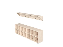 Вешалка напольная пристенная на 14 мест - ВШЛт1.14-Д