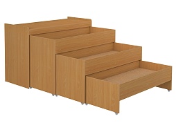 Кровать-тумба 3-ярусная выкатная высокаая "бук" - КРДк3.02б