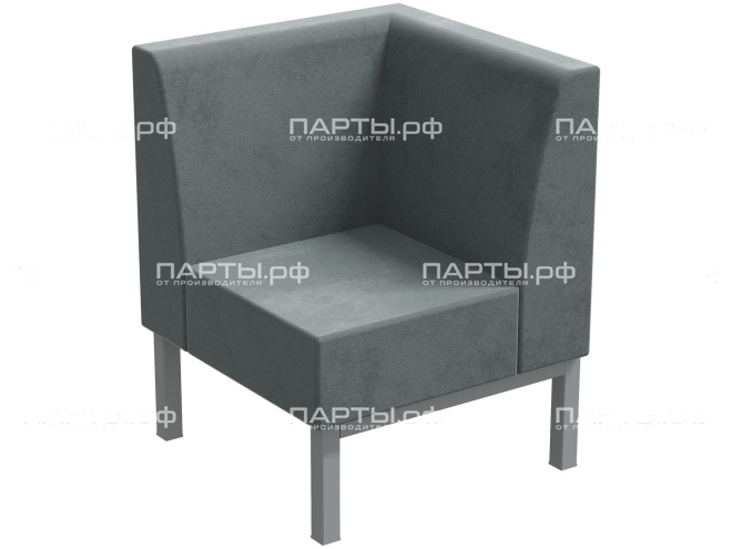 Диван модульный угловой "Лофт" 640х640х820 мм ДМЛ.У-С.Г (обивка - голубой, м/к - серый) Диван модульный угловой "Лофт" 640х640х820 мм ДМЛ.У-С.Г (обивка - голубой, м/к - серый)