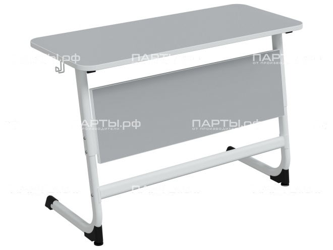 Стол 2-местный школьный 5-7 г/р "Логика" регулируемый СУ.2.57.Л-Б.С (серый, м/к белый) Стол 2-местный школьный 5-7 г/р "Логика" регулируемый СУ.2.57.Л-Б.С (серый, м/к белый)