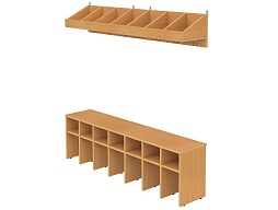 Вешалка напольная пристенная на 7 мест - ВШЛт1.7-Б