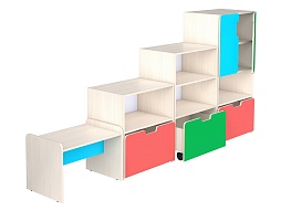 Стенка для группы детского сада 2 "цветная" - СГД1.02дц