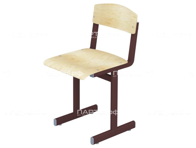 Стул школьный 6 г/р нерегулируемый СТУо1.6-КЧ.Ф (фанера, м/к коричневый, плоскоовальная труба)