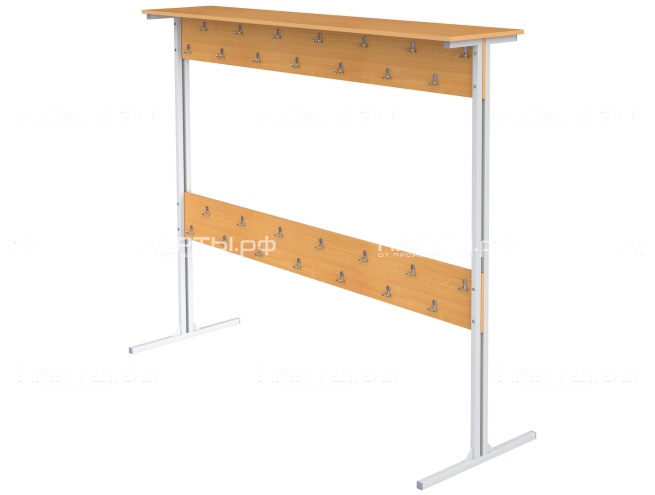 Вешалка напольная двухсторонняя на 28 мест ВШЛп2.28-С.Б (бук "Бавария", м/к серый, квадратная труба) Вешалка напольная двухсторонняя на 28 мест ВШЛп2.28-С.Б (бук "Бавария", м/к серый, квадратная труба)