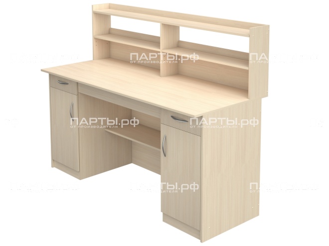 Стол препараторский лаборантский 2-тумбовый с полкой для реактивов СТП2.2-Д (Дуб Молочный)