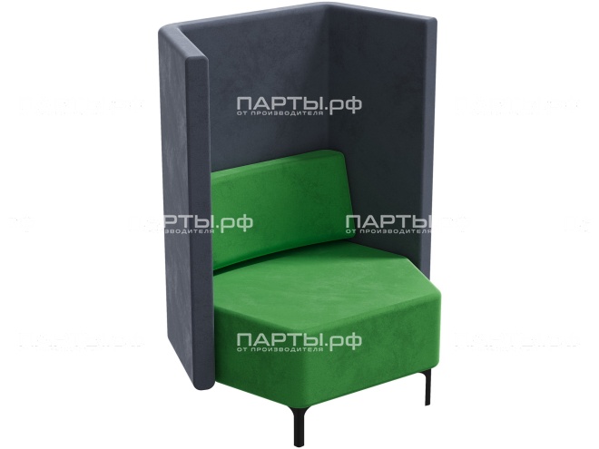 Диван 1-местный с высокой спинкой "Флекс" 1060х800х1300 мм ДВФ.1-ЗС (обивка - зеленый/серый) Диван 1-местный с высокой спинкой "Флекс" 1060х800х1300 мм ДВФ.1-ЗС (обивка - зеленый/серый)