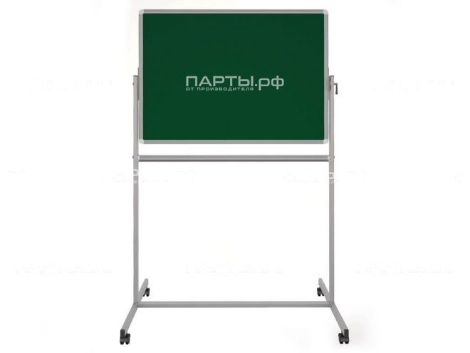 Двухсторонняя поворотная передвижная магнитная доска меловая 100х75 см ПО-21Ез