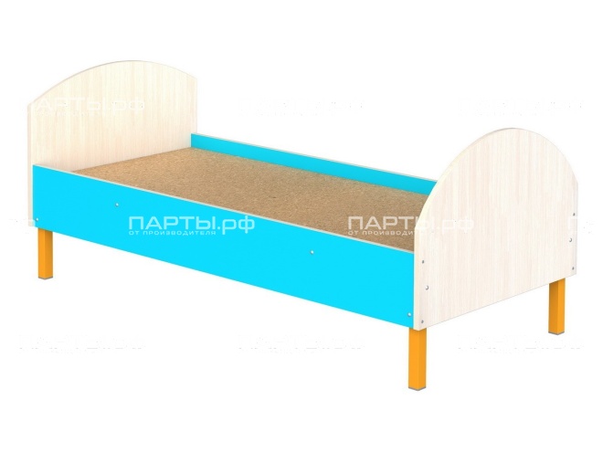 Кроватка для детского сада на металлических ножках 1-спальная "дуб цветной" КРДн1.01дц