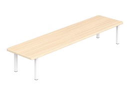 Скамья на металлокаркасе в раздевалку 4-мест. "дуб" - СКДм4д